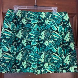 NWT H&M green palm leaf print skirt